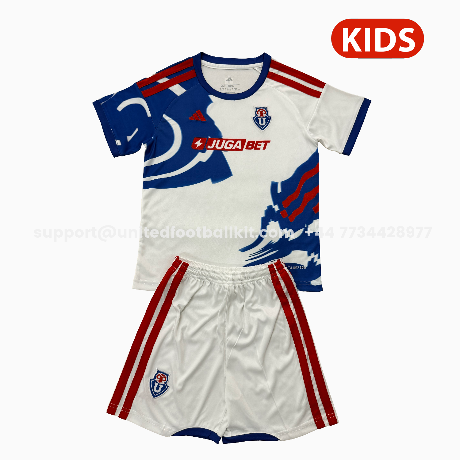 Unitedfootballkit.com | Universidad de Chile 2026 Away Kids Kit -Customize Name, Number and Patch | Worldwide Shipping