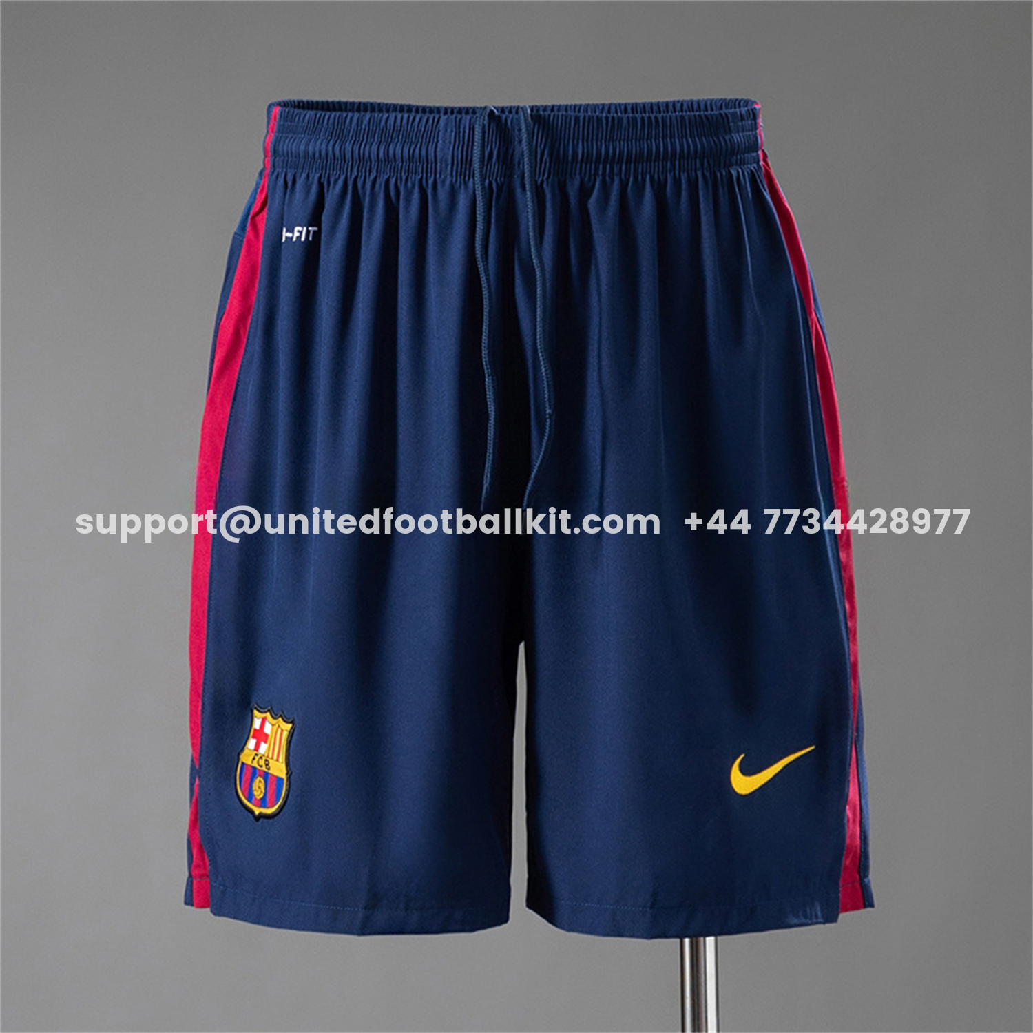 Unitedfootballkit.com | Retro Barcelona 2014-15 Home Shorts -Customize Name, Number and Patch | Worldwide Shipping