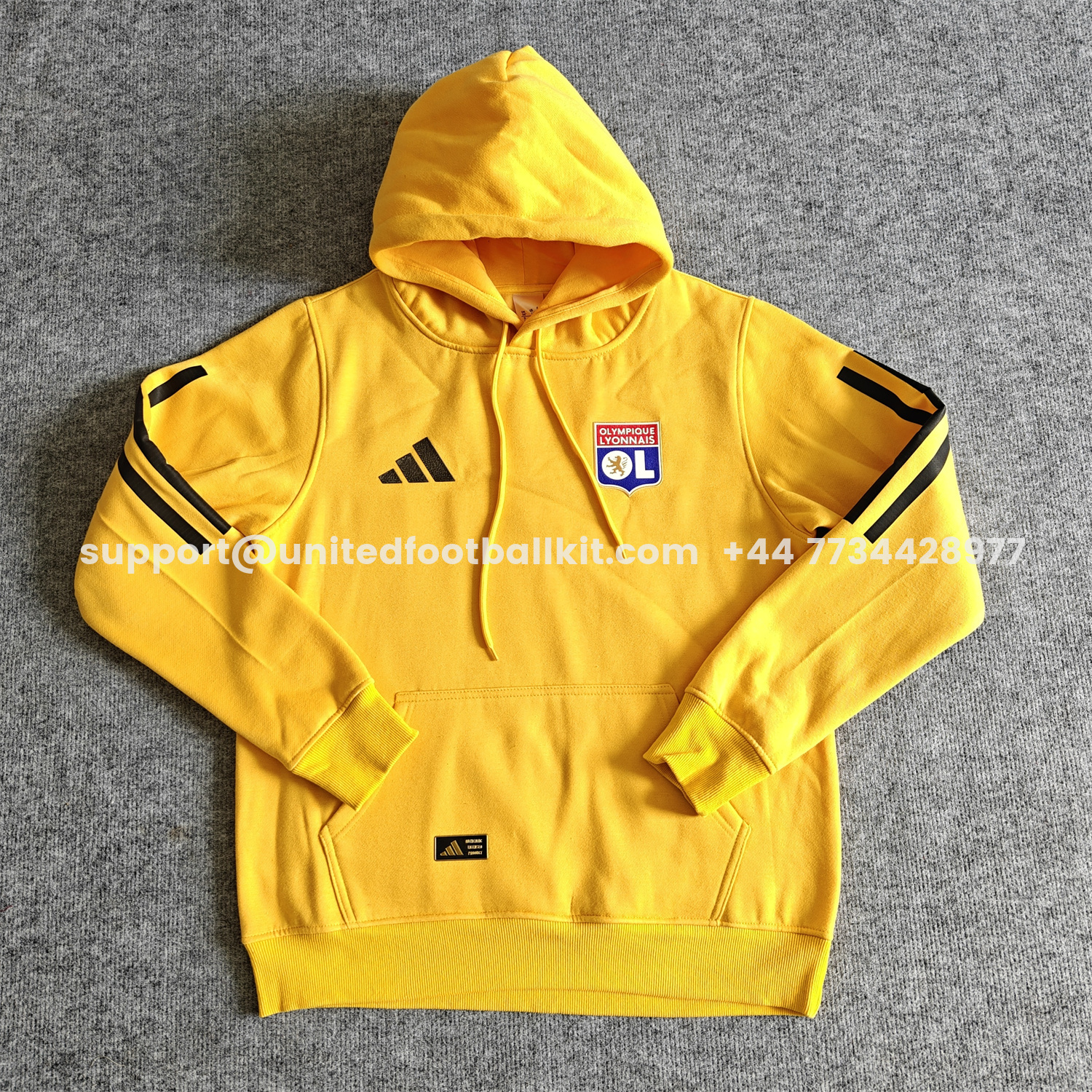 Unitedfootballkit.com | Lyon 25-26 Home Unisex Pullover Hoodie -Customize Name, Number and Patch | Worldwide Shipping