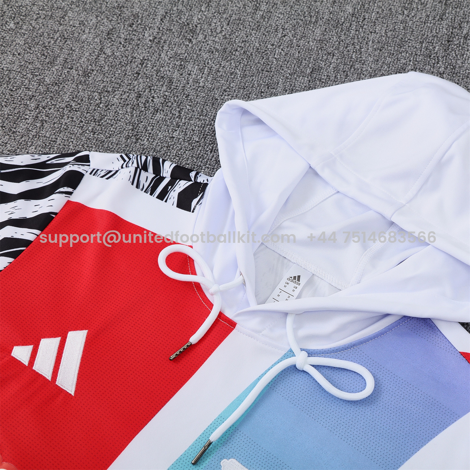 Unitedfootballkit.com | Arsenal 24-25 Pre-Match Training Hoodie Set - White Top and Black Pants -Customize Name, Number and Patch | Worldwide Shipping