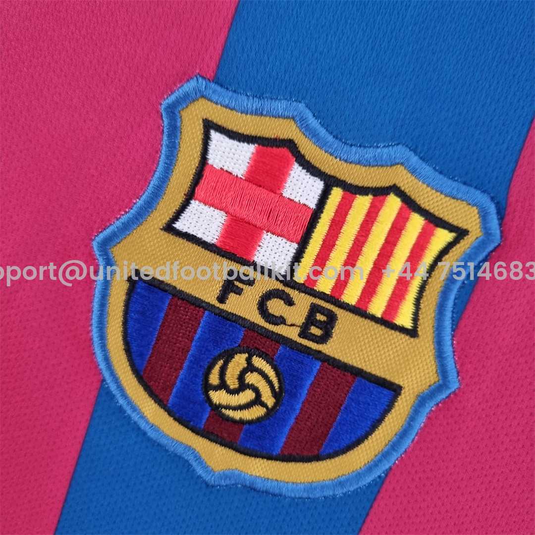 Unitedfootballkit.com | Retro Barcelona 05-06 Home Long Sleeve Jersey - UEFA Champions League Final -Customize Name, Number and Patch | Worldwide Shipping