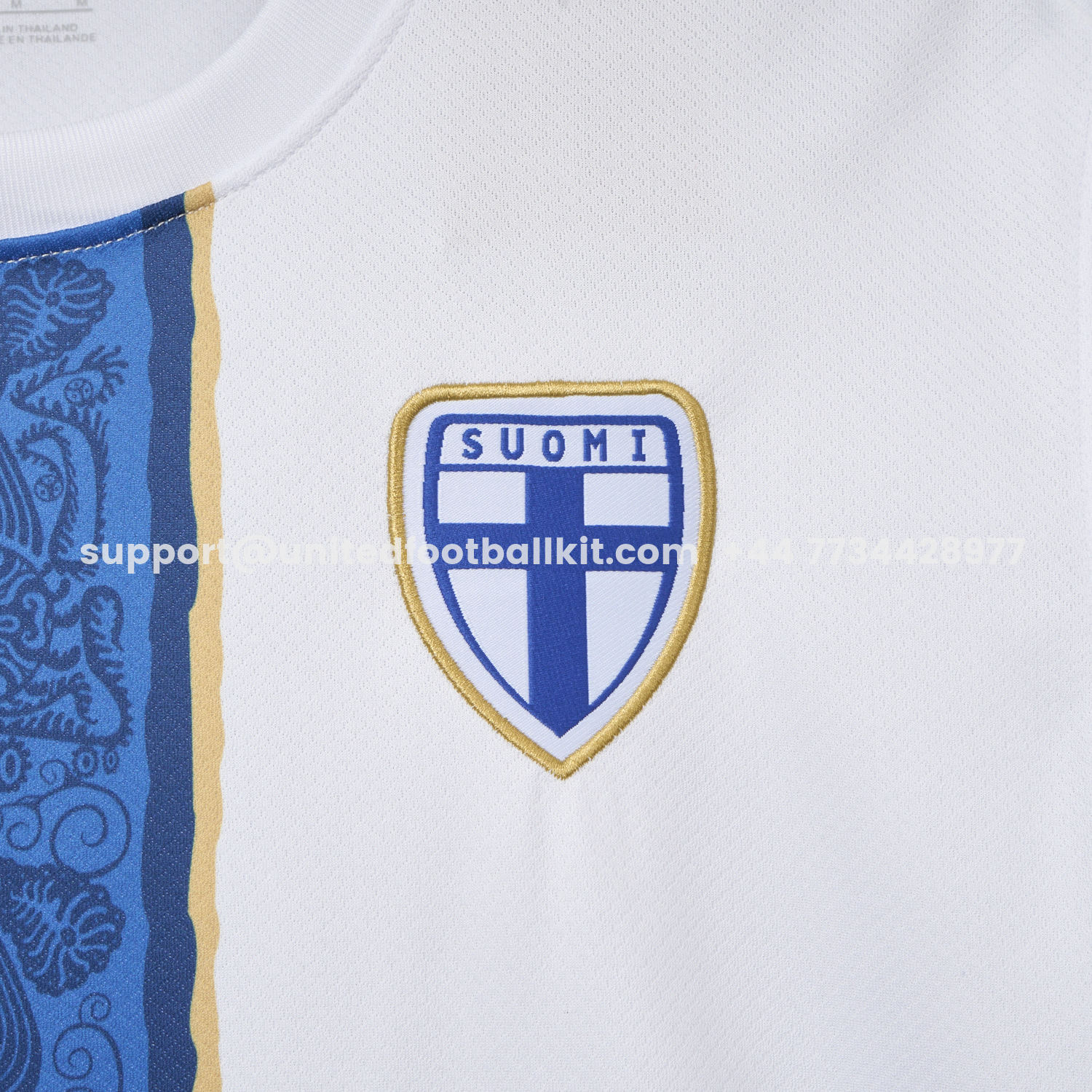 Unitedfootballkit.com | Finland 2026 Home Jersey - Fans Version -Customize Name, Number and Patch | Worldwide Shipping