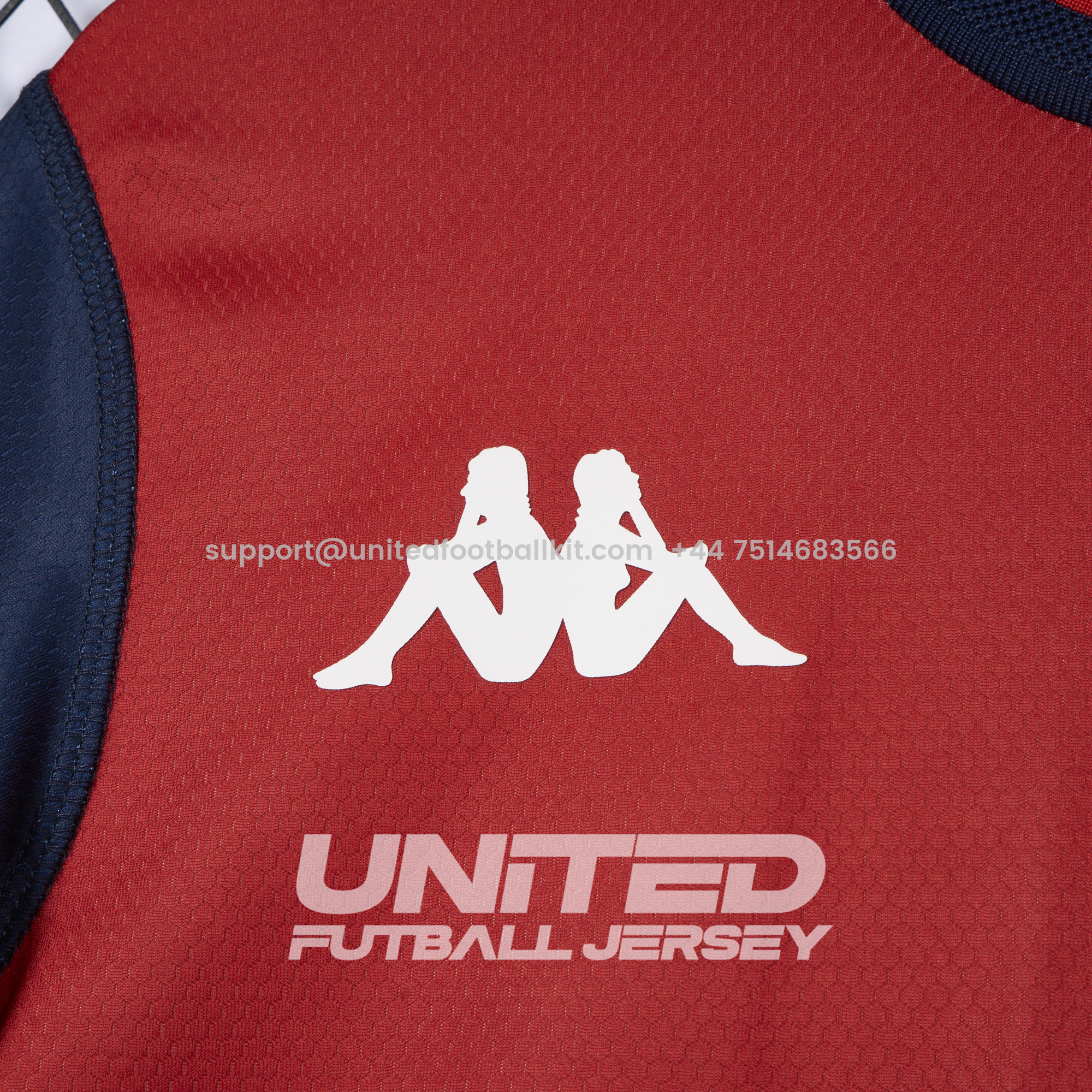 Unitedfootballkit.com | Genoa 24-25 Home Unsponsored Jersey - Fans Version -Customize Name, Number and Patch | Worldwide Shipping