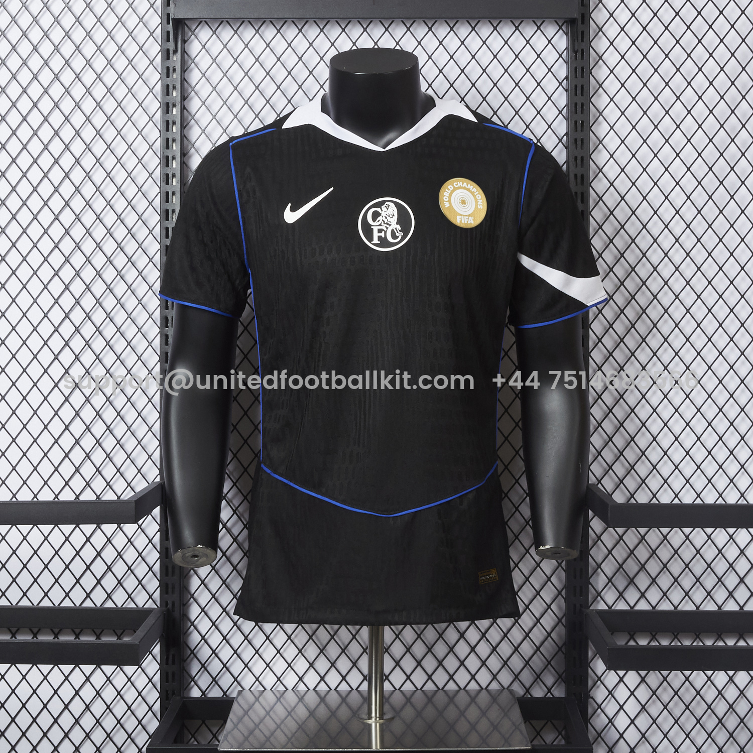 Unitedfootballkit.com | C.H.E.L.S.E.A 25-26 Third Unsponsored Black Jersey - Player Version -Customize Name, Number and Patch | Worldwide Shipping