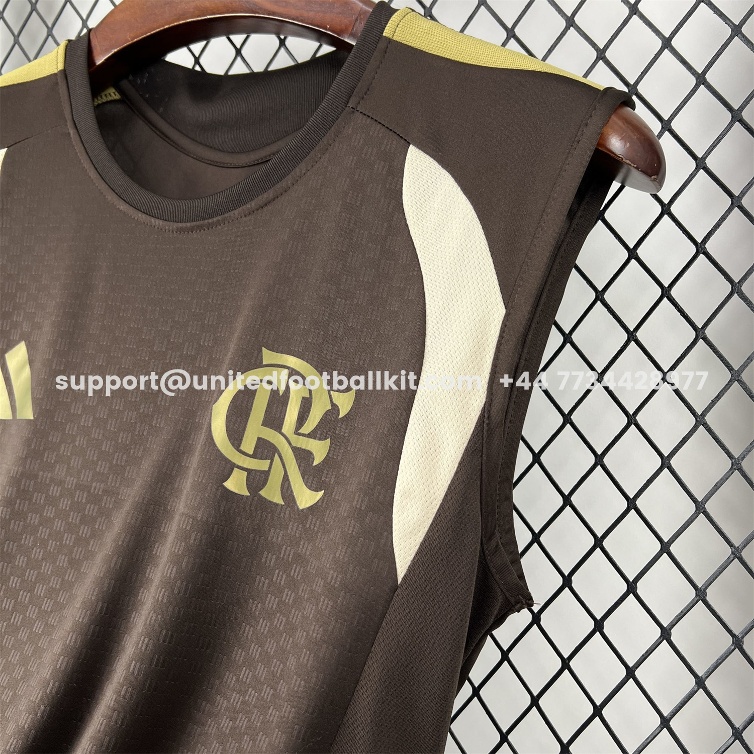 Unitedfootballkit.com | Flamengo 25-26 Brown Special Training Vest - Fans Version -Customize Name, Number and Patch | Worldwide Shipping