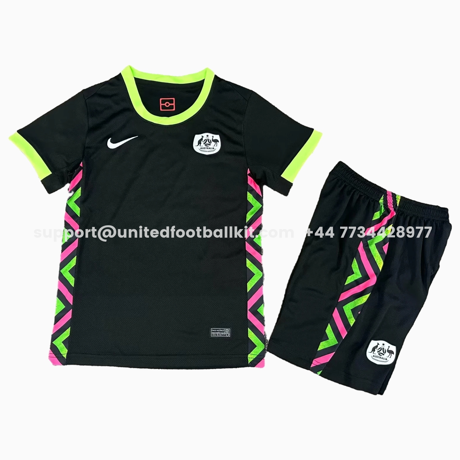 Unitedfootballkit.com | Australia 25-26 Away Kids Kit -Customize Name, Number and Patch | Worldwide Shipping