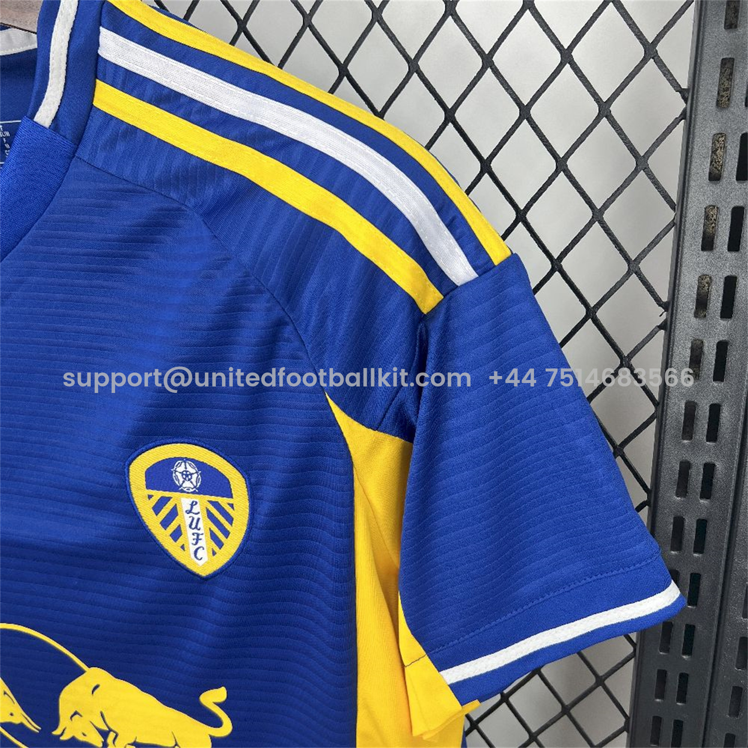 Unitedfootballkit.com | Leeds United 25-26 Away Blue Jersey - Fans Version -Customize Name, Number and Patch | Worldwide Shipping