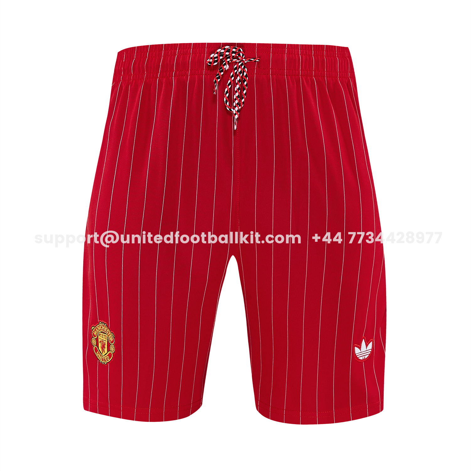 Unitedfootballkit.com | Manchester United 25-26 Retro Style Short-Sleeve Training Set - Red With White Stripes Top & Pants -Customize Name, Number and Patch | Worldwide Shipping