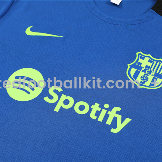 Unitedfootballkit.com | Barcelona 24-25 Short-Sleeve Training Set - Blue and Black -Customize Name, Number and Patch | Worldwide Shipping