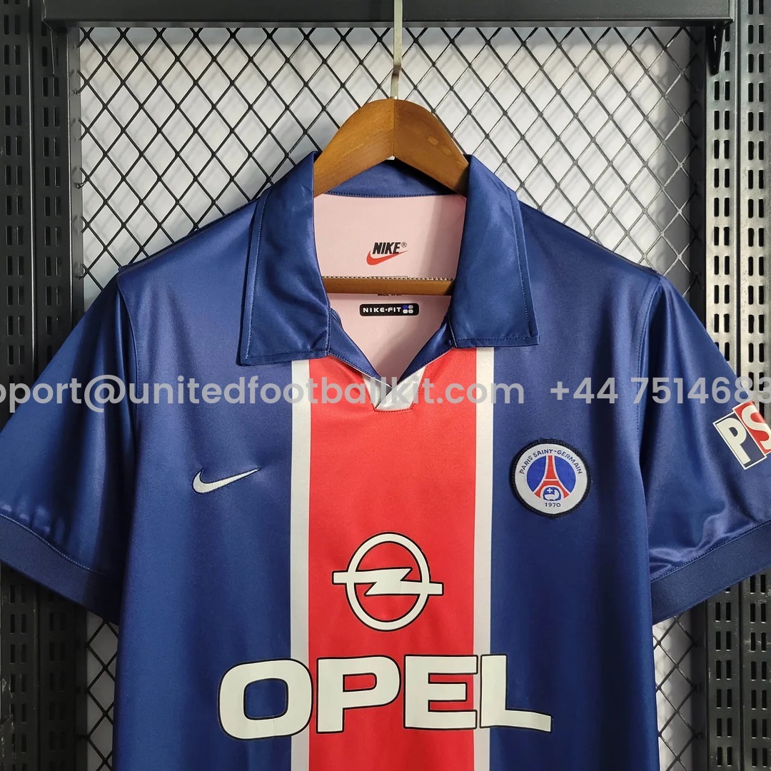 Unitedfootballkit.com | Retro Paris Saint-Germain PSG 1998-99 Home Jersey -Customize Name, Number and Patch | Worldwide Shipping