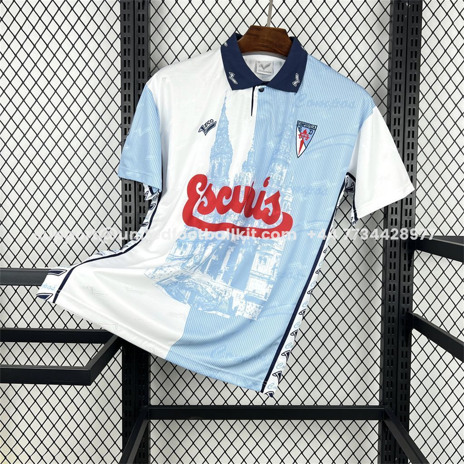 Unitedfootballkit.com | Retro Compostela 1997-98 Home Jersey -Customize Name, Number and Patch | Worldwide Shipping