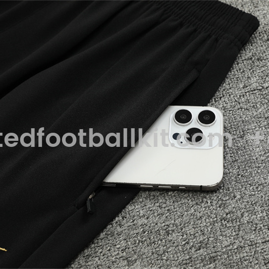 Unitedfootballkit.com | Barcelona 24-25 Long Sleeve Training Set - Player Version - Black Gold -Customize Name, Number and Patch | Worldwide Shipping