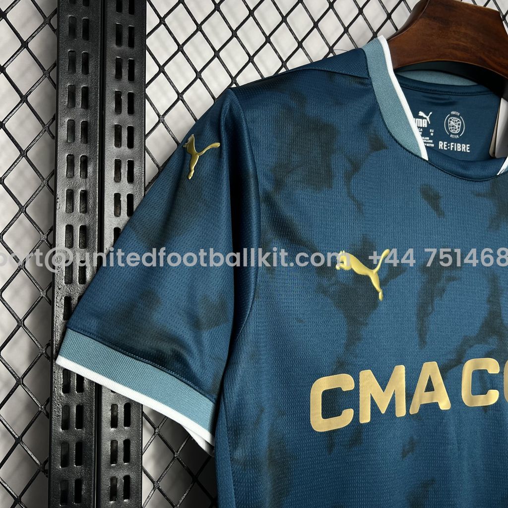 Unitedfootballkit.com | Marseille 24-25 Away Jersey - Fans Version -Customize Name, Number and Patch | Worldwide Shipping
