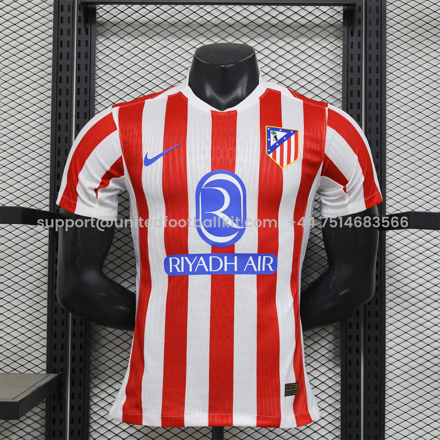 Unitedfootballkit.com | Atletico Madrid 25-26 Home Jersey - Player Version -Customize Name, Number and Patch | Worldwide Shipping