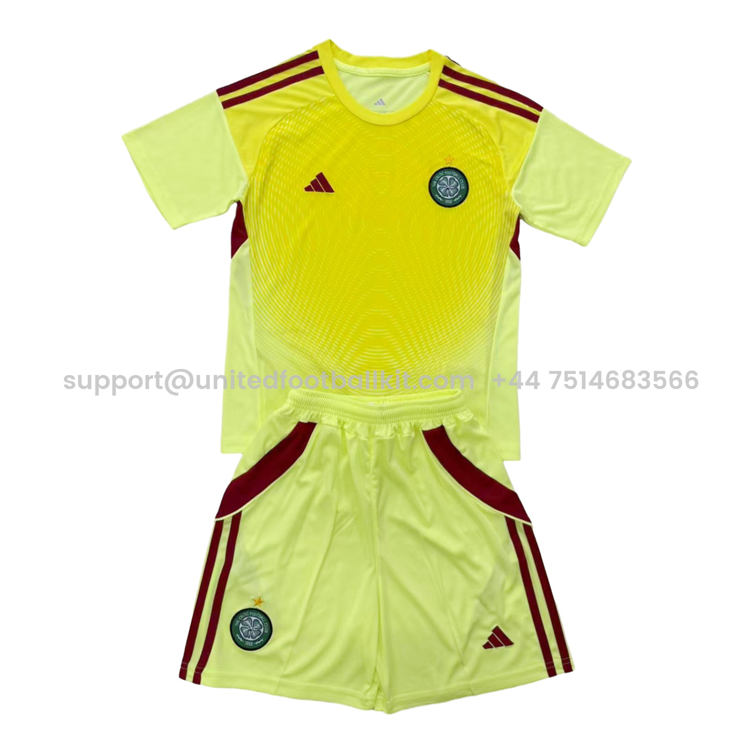 Unitedfootballkit.com | Celtic 25-26 Light Yellow Goalkeeper Men's Adult Jersey Set - Fans Version -Customize Name, Number and Patch | Worldwide Shipping