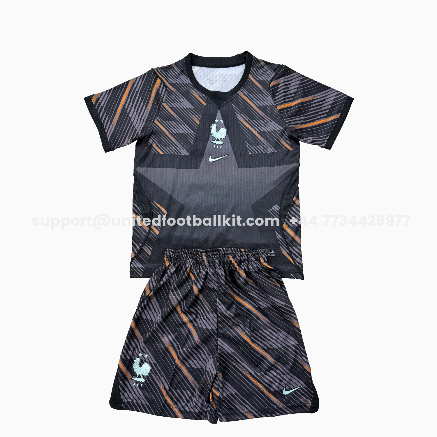 Unitedfootballkit.com | France 2026 Goalkeeper Black Kids Kit -Customize Name, Number and Patch | Worldwide Shipping