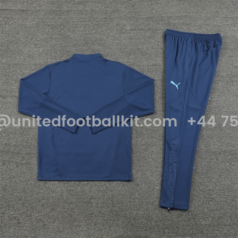 Unitedfootballkit.com | Manchester City 24-25 Long Sleeve Training Set - Deep Blue -Customize Name, Number and Patch | Worldwide Shipping