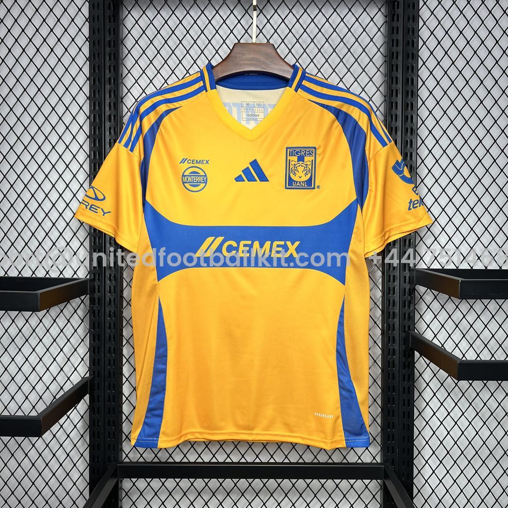 Unitedfootballkit.com | Tigres UANL 24-25 Home Stadium Jersey - Fans Version -Customize Name, Number and Patch | Worldwide Shipping