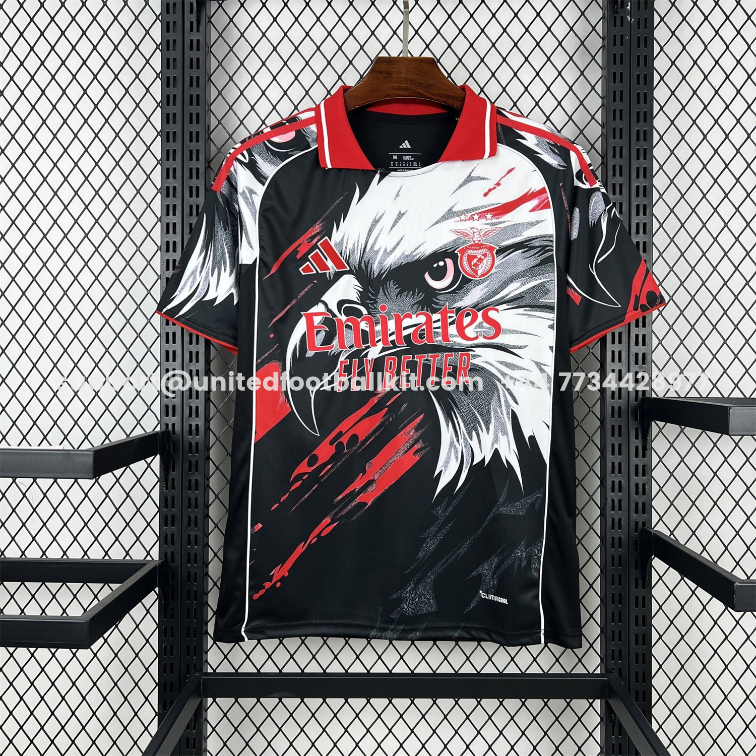 Unitedfootballkit.com | Benfica 25-26 White Eagle Black Special Jersey - Fans Version -Customize Name, Number and Patch | Worldwide Shipping