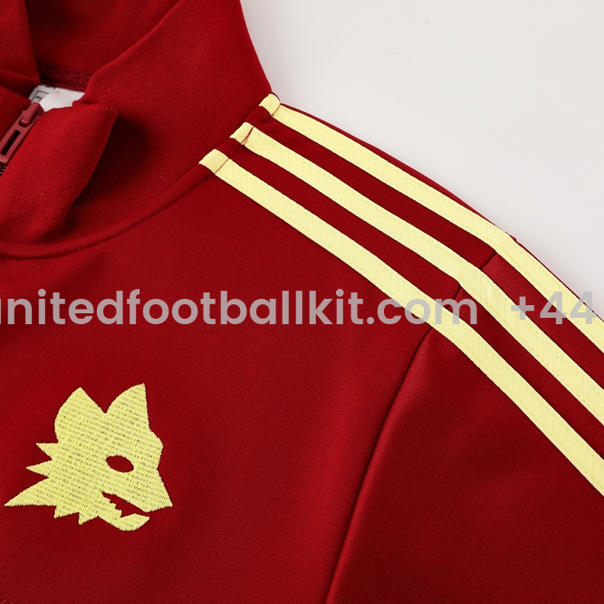 Unitedfootballkit.com | Roma 24-25 Vintage Jacket Training Tracksuit - Red -Customize Name, Number and Patch | Worldwide Shipping
