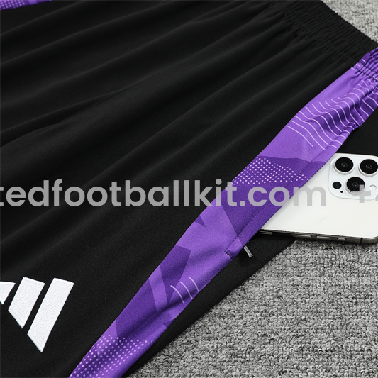 Unitedfootballkit.com | Real Madrid 24-25 Long Sleeve Training Set - Black and Purple -Customize Name, Number and Patch | Worldwide Shipping