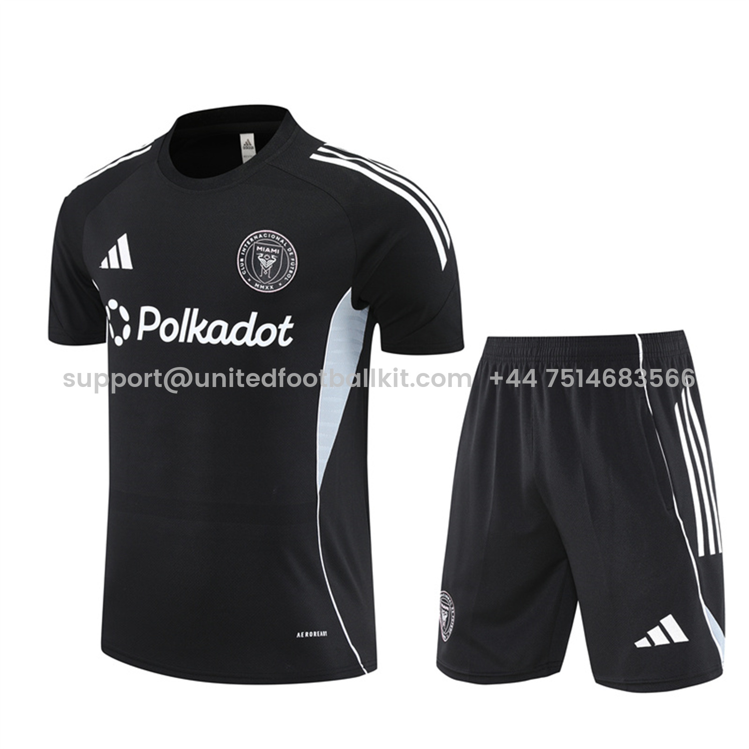 Unitedfootballkit.com | INT M.A.M 25-26 Short-Sleeve Training Set - Black Top and Shorts -Customize Name, Number and Patch | Worldwide Shipping