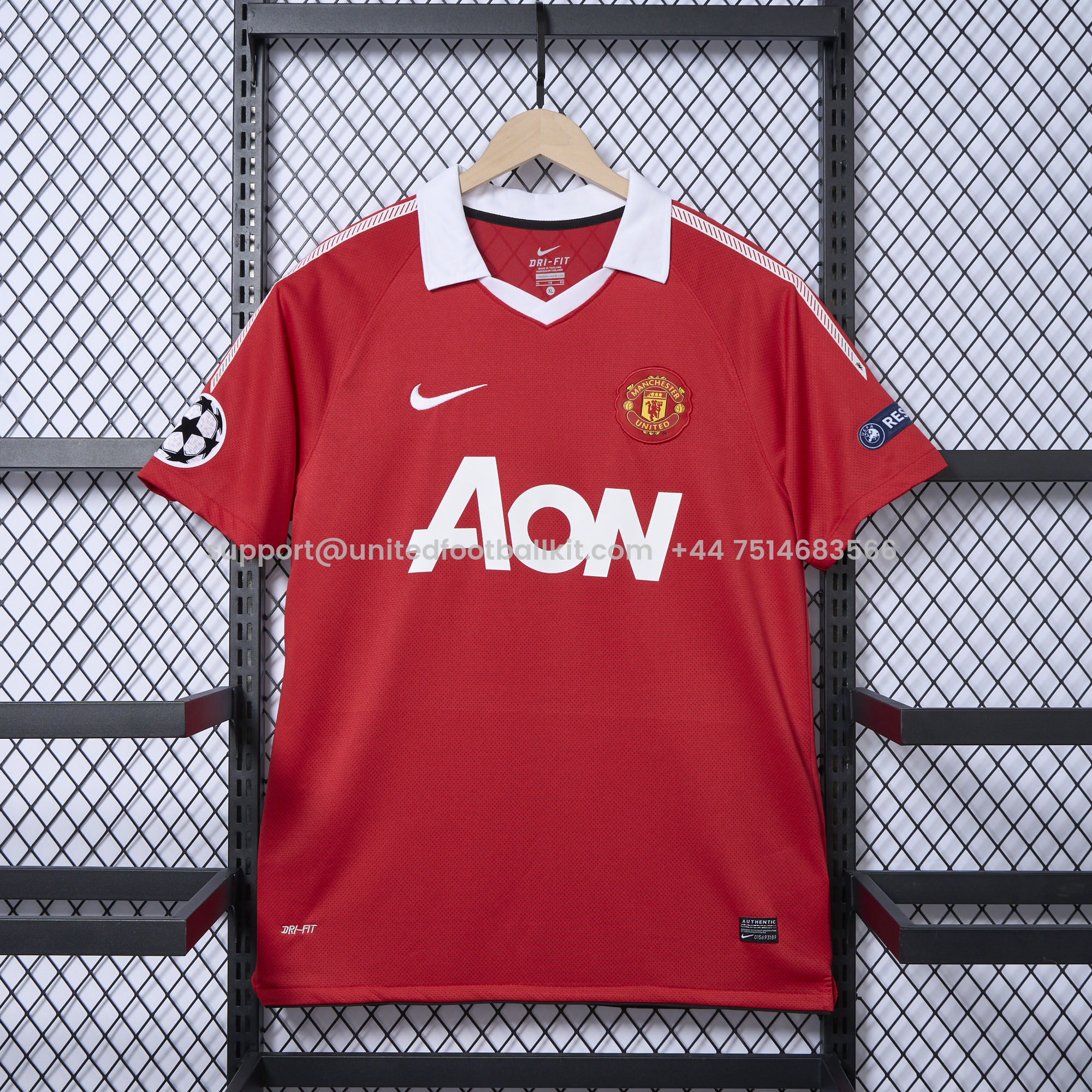 Unitedfootballkit.com | Retro Manchester United 10-11 Home Stadium Jersey -Customize Name, Number and Patch | Worldwide Shipping