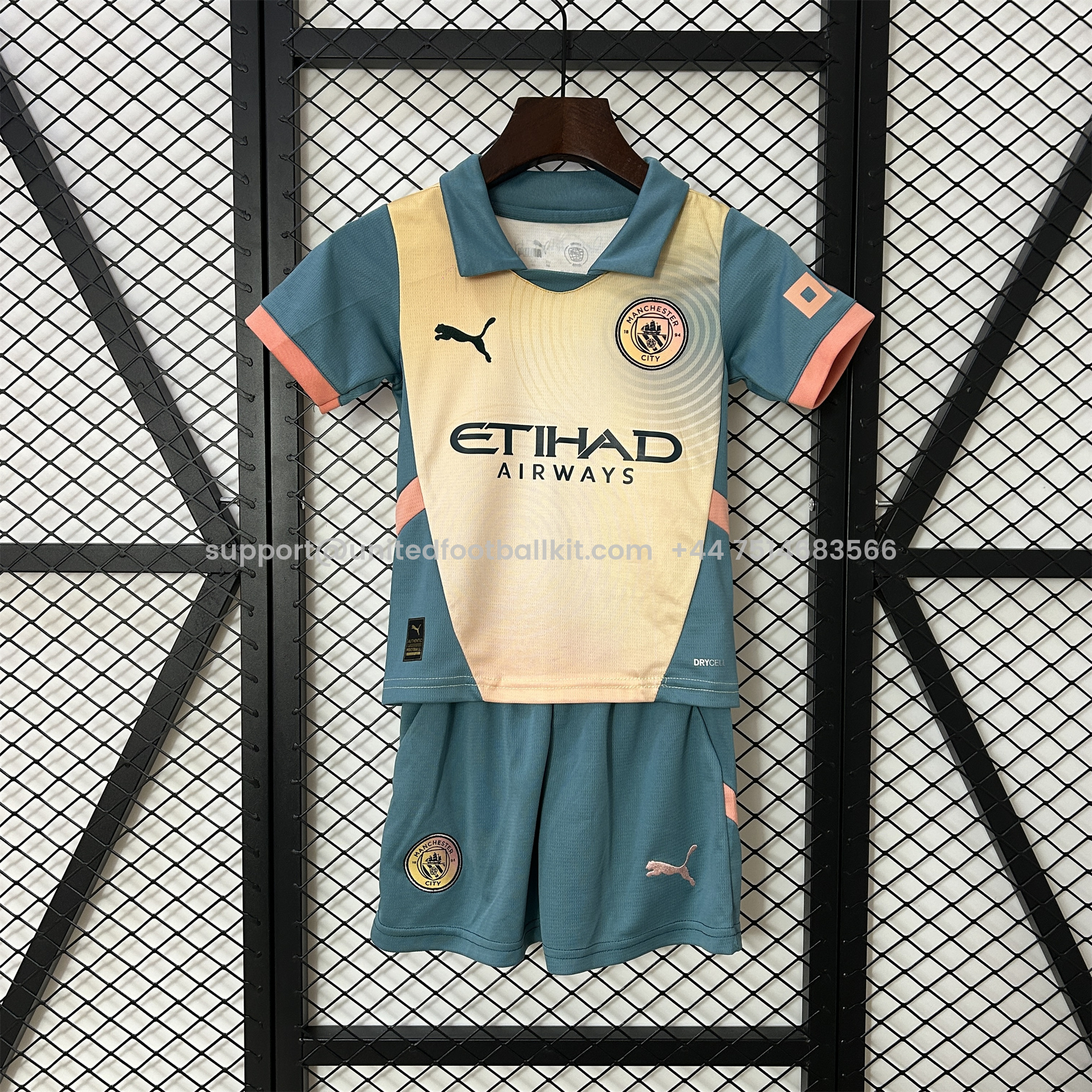 Unitedfootballkit.com | Manchester City 24-25 Fourth Kids Kit -Customize Name, Number and Patch | Worldwide Shipping