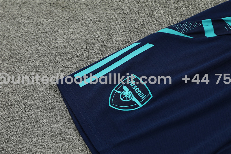 Unitedfootballkit.com | Arsenal 24-25 Short-Sleeve Training Kids Kit - Deep Blue -Customize Name, Number and Patch | Worldwide Shipping