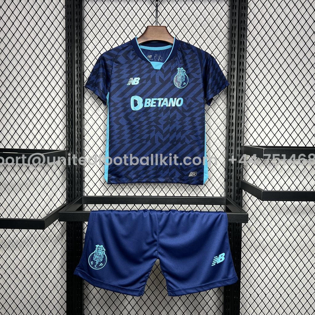 Unitedfootballkit.com | Porto 24-25 Third Kids Kit -Customize Name, Number and Patch | Worldwide Shipping