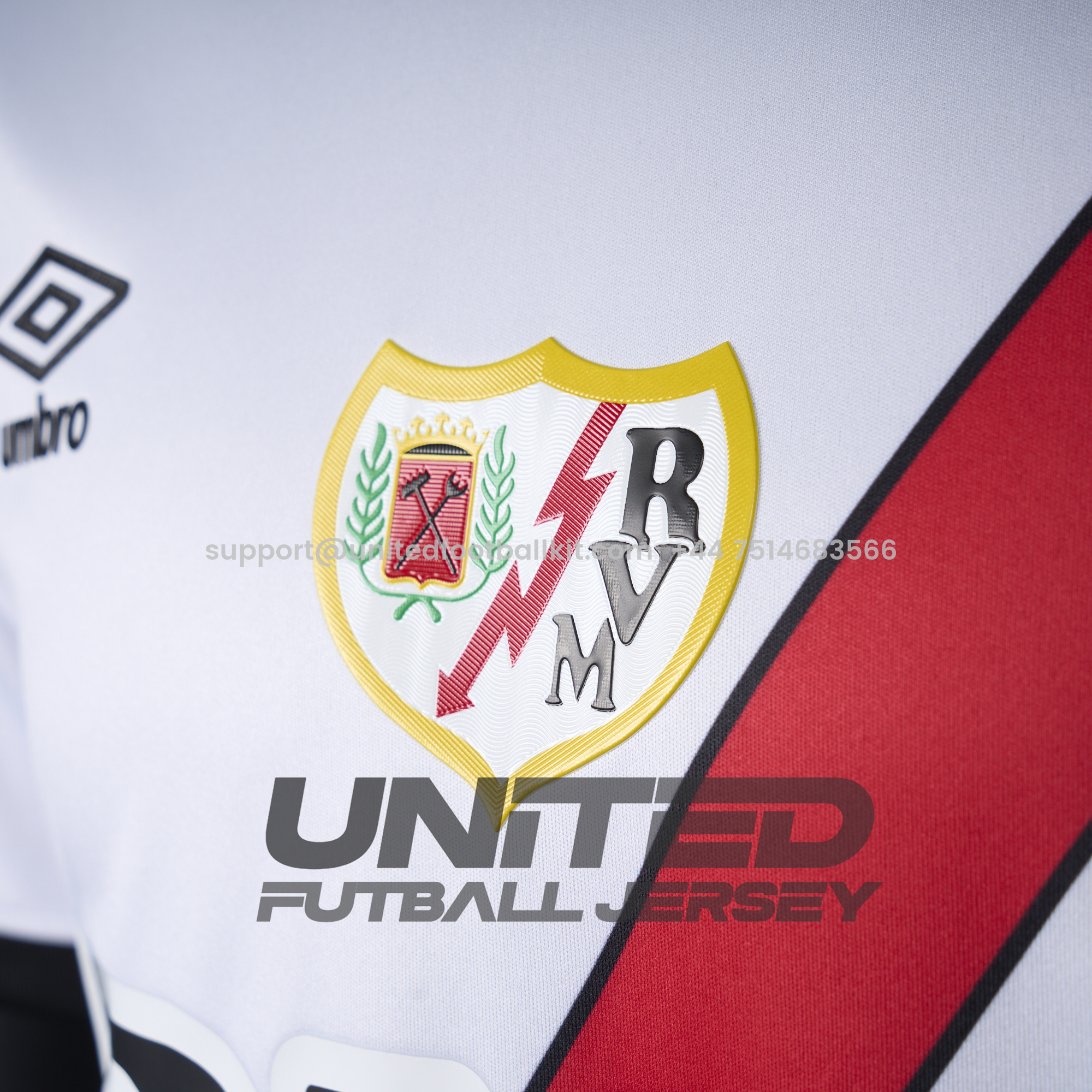 Unitedfootballkit.com | Rayo Vallecano 24-25 Home Jersey - Player Version -Customize Name, Number and Patch | Worldwide Shipping