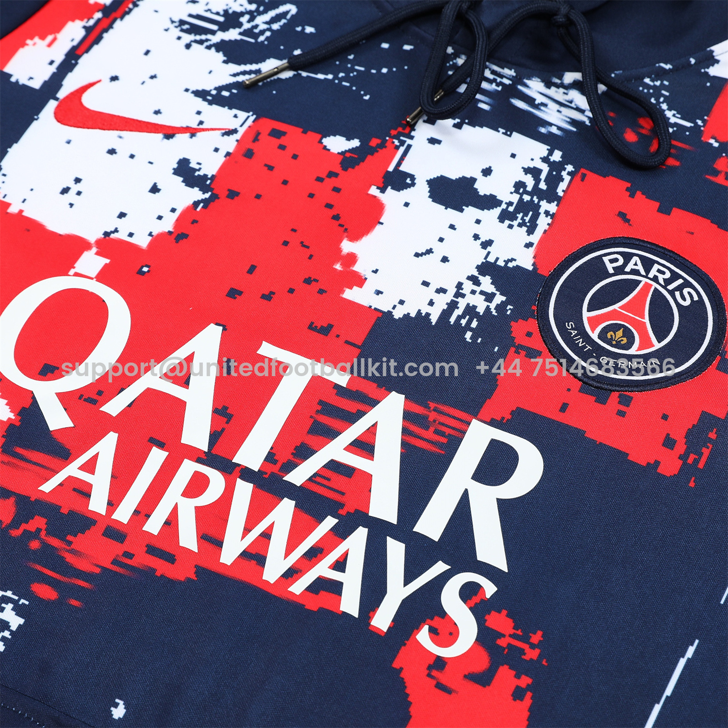 Unitedfootballkit.com | Paris Saint-Germain PSG 24-25 Training Hoodie Set - Royal Blue Hoodie and Pants -Customize Name, Number and Patch | Worldwide Shipping