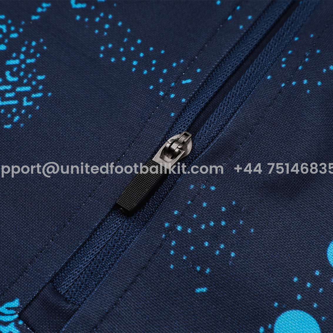 Unitedfootballkit.com | C.H.E.L.S.E.A 24-25 Long Sleeve Training Set - Royal Blue with Blue Dots -Customize Name, Number and Patch | Worldwide Shipping