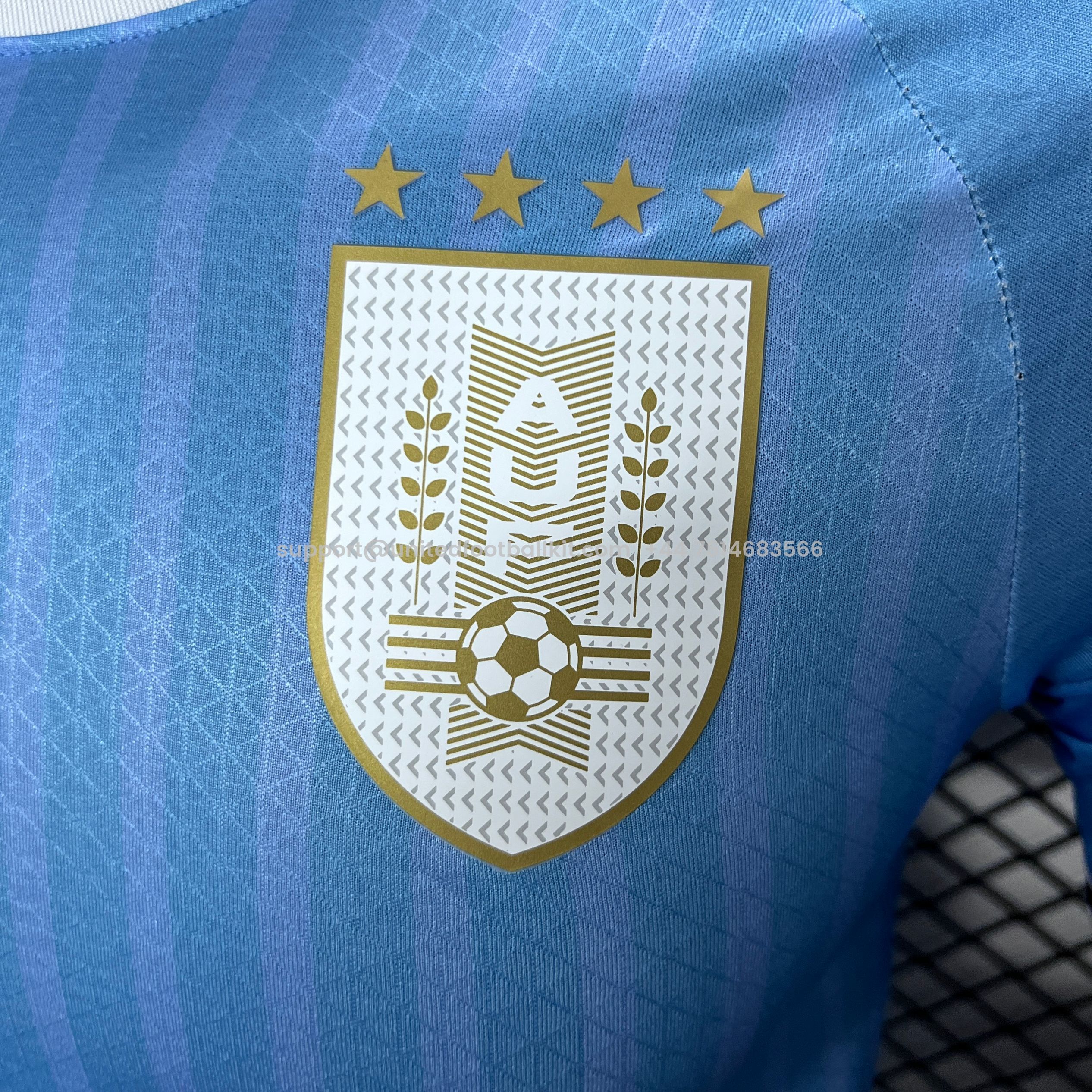 Unitedfootballkit.com | Uruguay 2024 Home Stadium Jersey - Player Version -Customize Name, Number and Patch | Worldwide Shipping