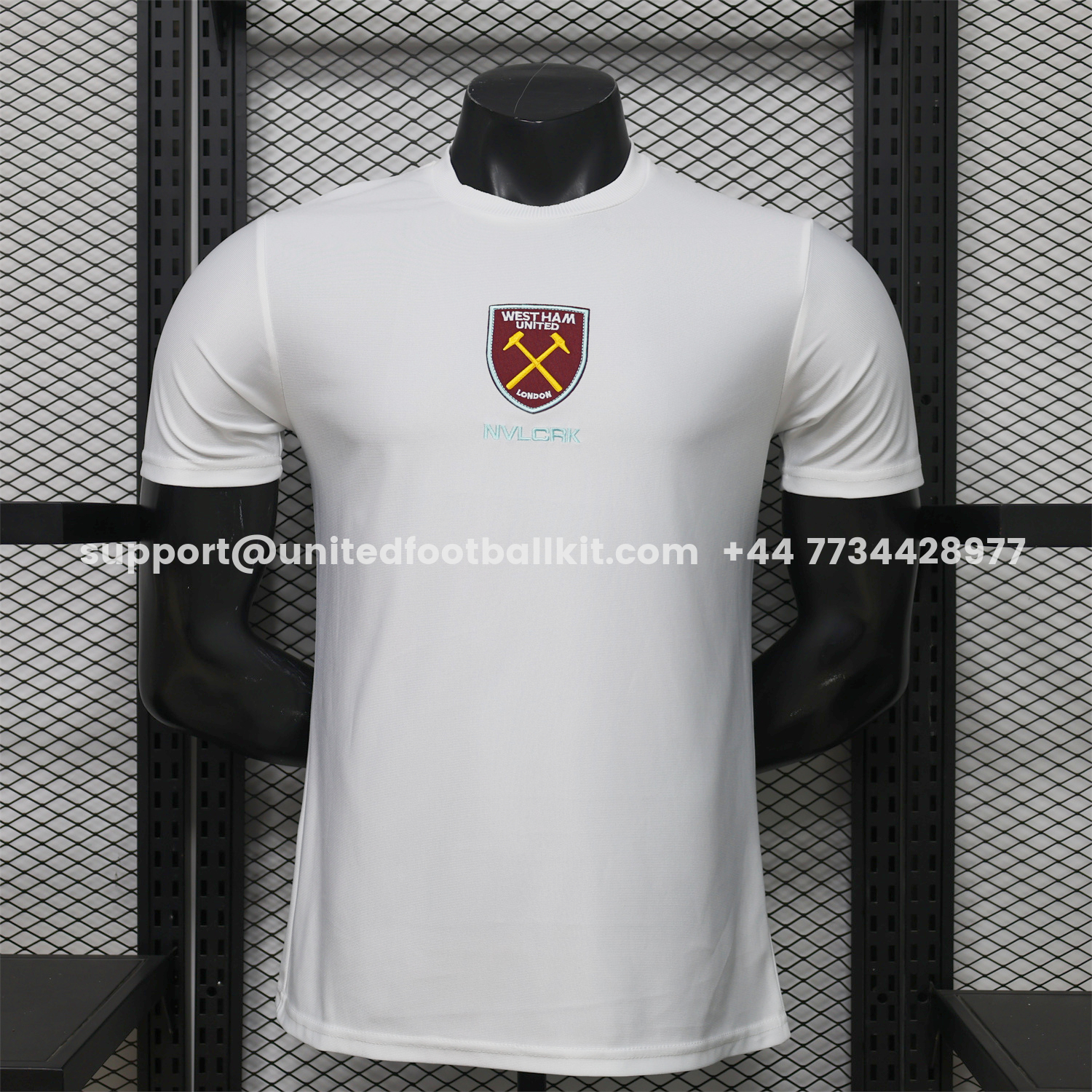 Unitedfootballkit.com | West Ham United 26-27 Retro Casual Style White Jersey - Player Version -Customize Name, Number and Patch | Worldwide Shipping