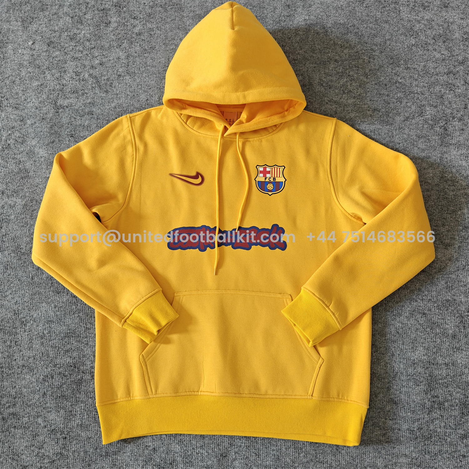 Unitedfootballkit.com | Barcelona x Travis Scott Team Logo On Both Sides Unisex Pullover Hoodie -Customize Name, Number and Patch | Worldwide Shipping