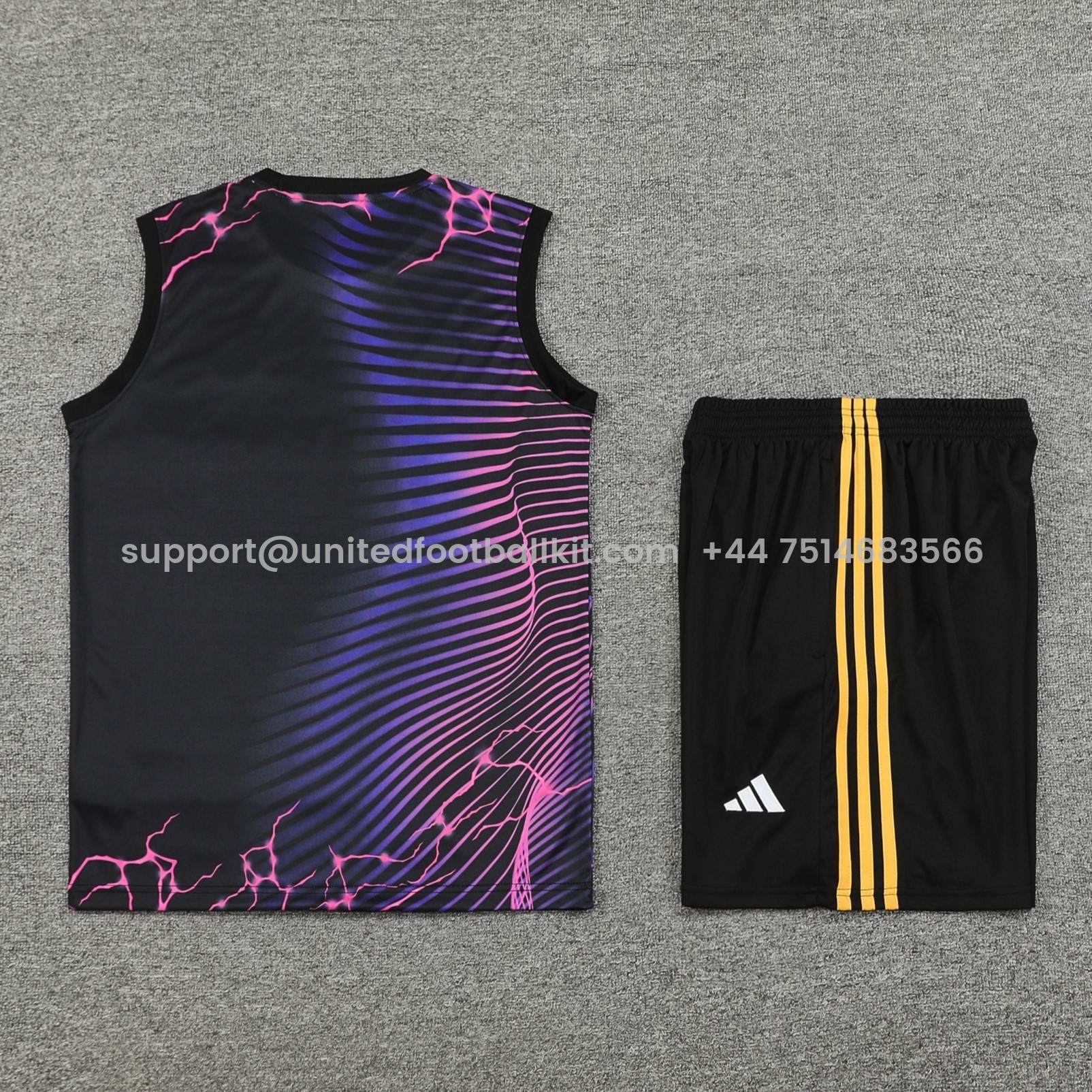Unitedfootballkit.com | Real Madrid 24-25 Vest Training Set - Purple & Black Leopard -Customize Name, Number and Patch | Worldwide Shipping