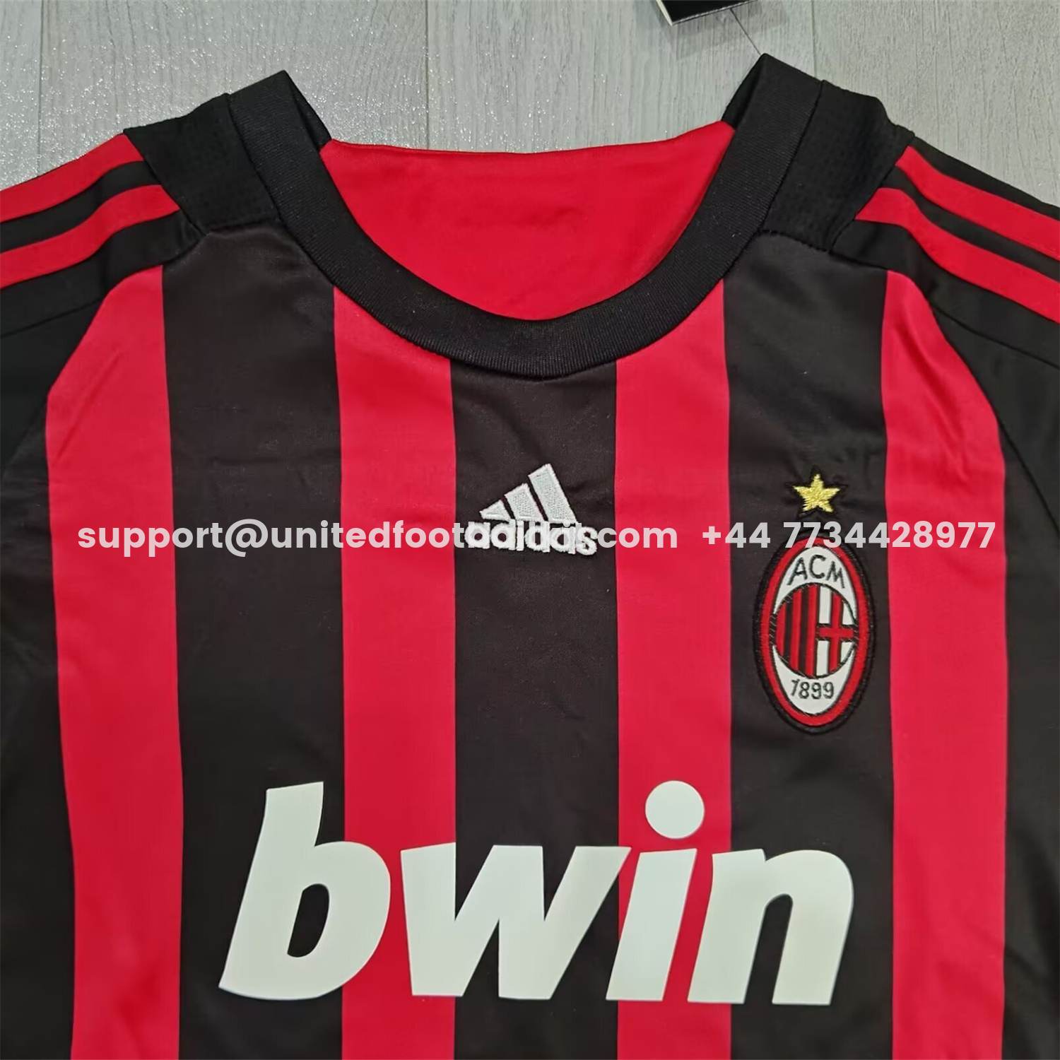 Unitedfootballkit.com | Retro AC Milan 2008-09 Home Kids Kit -Customize Name, Number and Patch | Worldwide Shipping