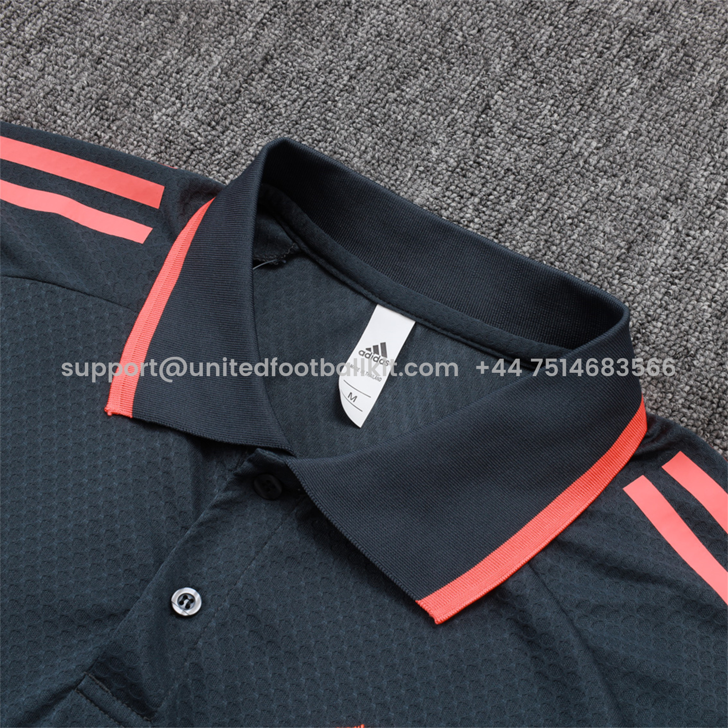 Unitedfootballkit.com | Bayern Munich 25-26 POLO Short-Sleeve Training Set - Deep Grey Top and Pants with Orange Badge -Customize Name, Number and Patch | Worldwide Shipping