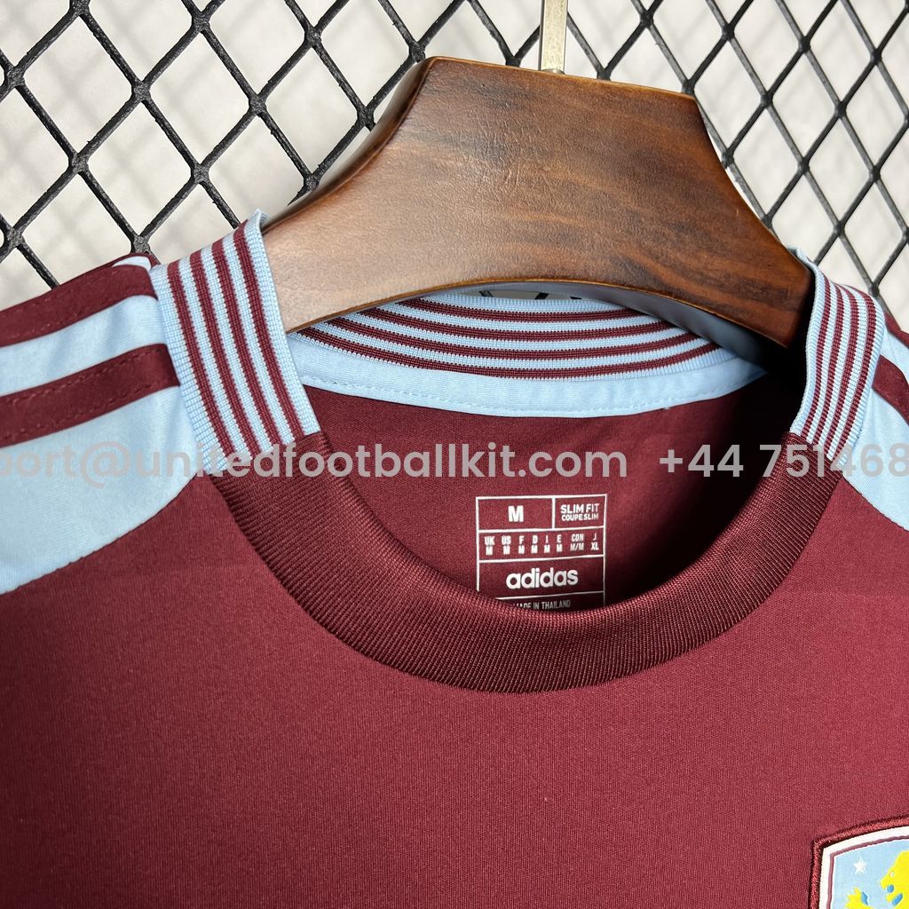 Unitedfootballkit.com | Aston Villa 24-25 Home Stadium Jersey - Fans Version -Customize Name, Number and Patch | Worldwide Shipping