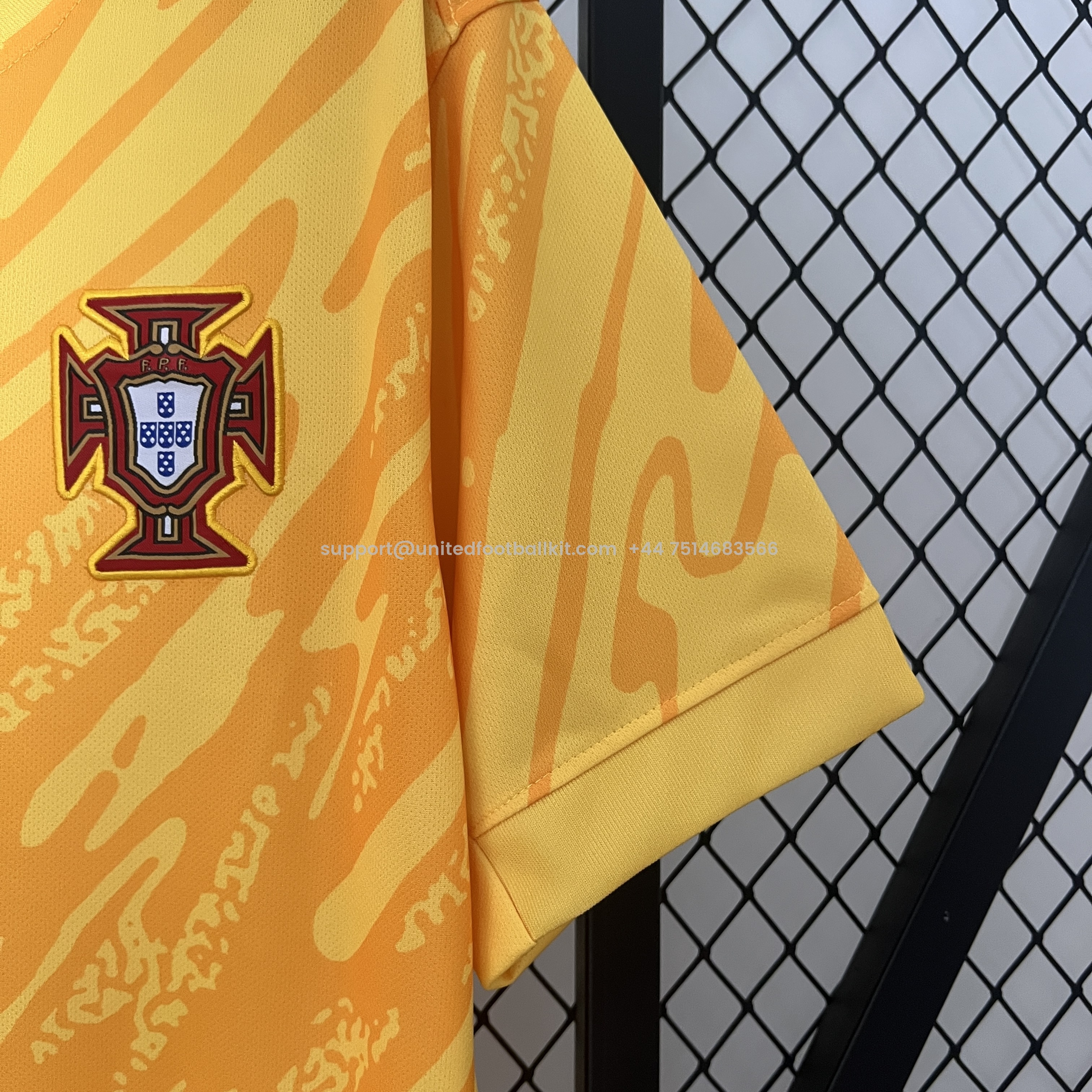 Unitedfootballkit.com | Portugal 2024 Yellow Goalkeeper Jersey - Fans Version -Customize Name, Number and Patch | Worldwide Shipping