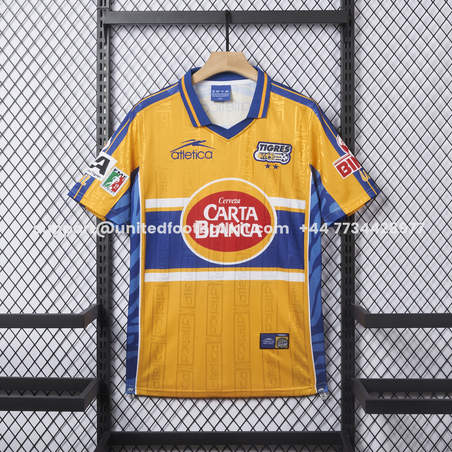 Unitedfootballkit.com | Retro Tigres UANL 1999-00 Home Jersey -Customize Name, Number and Patch | Worldwide Shipping