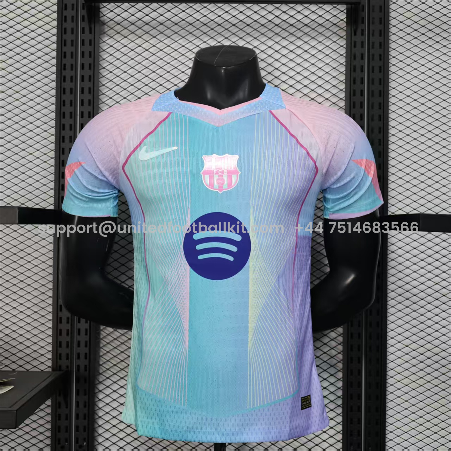 Unitedfootballkit.com | Barcelona 25-26 Pink & Blue & Purple Special Jersey - Player Version -Customize Name, Number and Patch | Worldwide Shipping