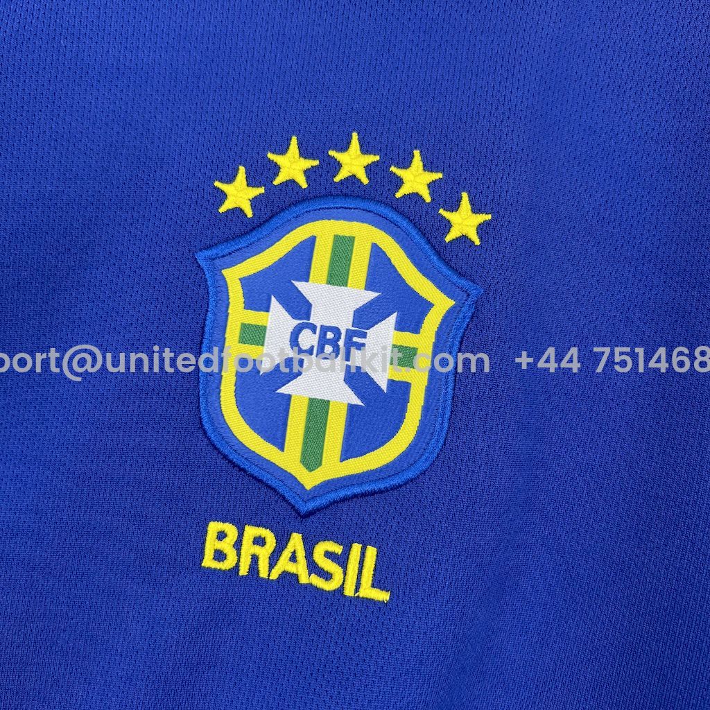Unitedfootballkit.com | Retro Brazil 2004 Away Jersey -Customize Name, Number and Patch | Worldwide Shipping