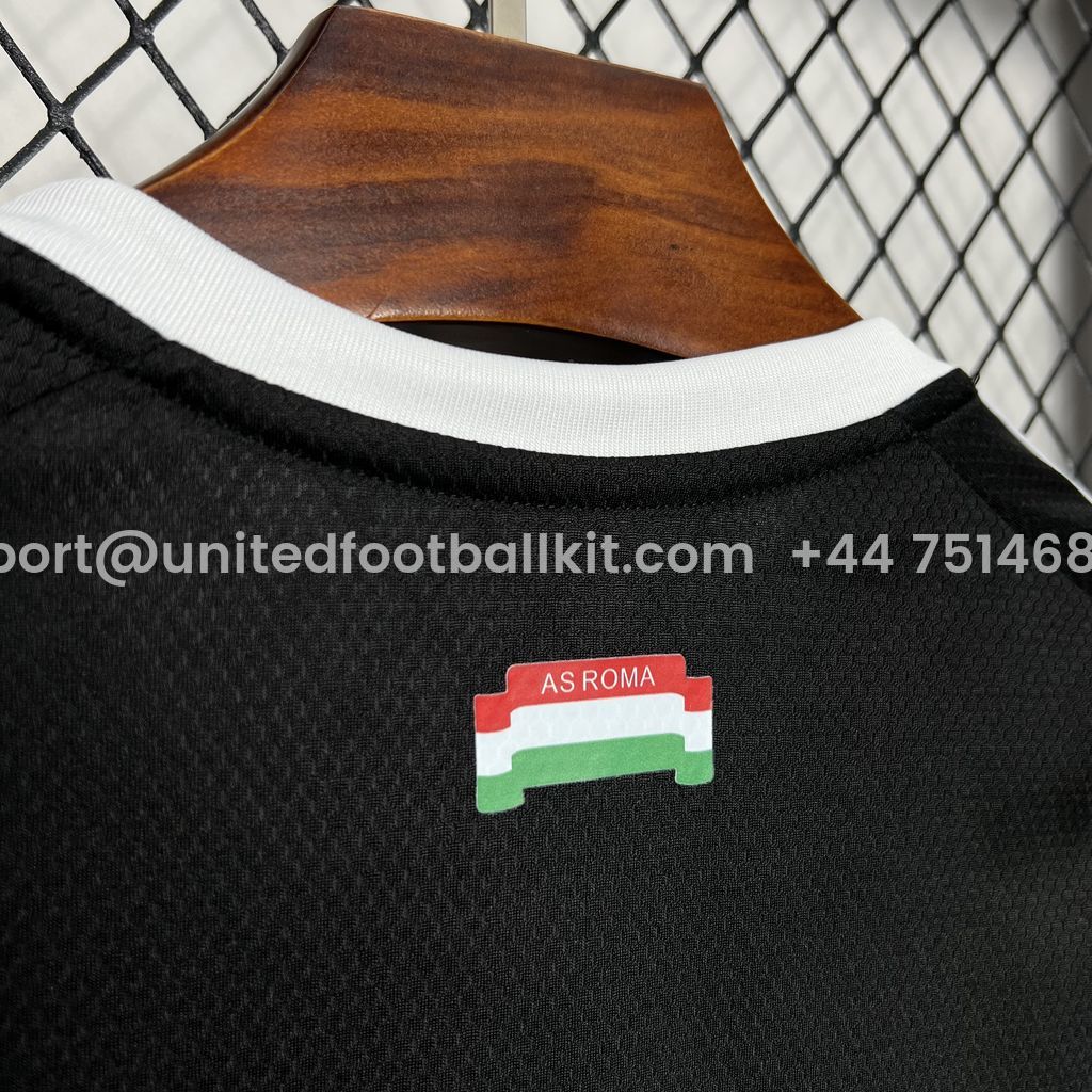 Unitedfootballkit.com | AS Roma 24-25 Third Goalkeeper Black Jersey - Fans Version -Customize Name, Number and Patch | Worldwide Shipping