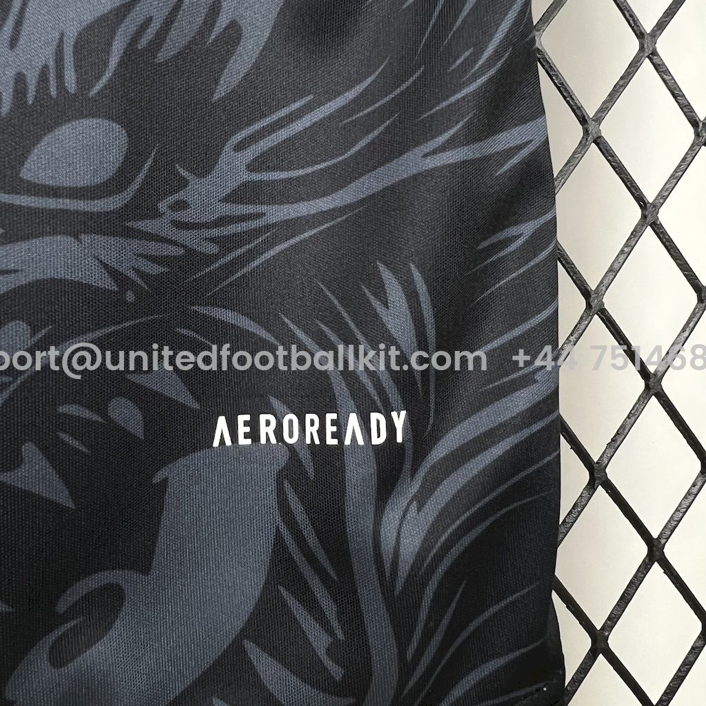 Unitedfootballkit.com | Real Madrid 24-25 Dragons Pattern Black Special Edition Jersey -Customize Name, Number and Patch | Worldwide Shipping