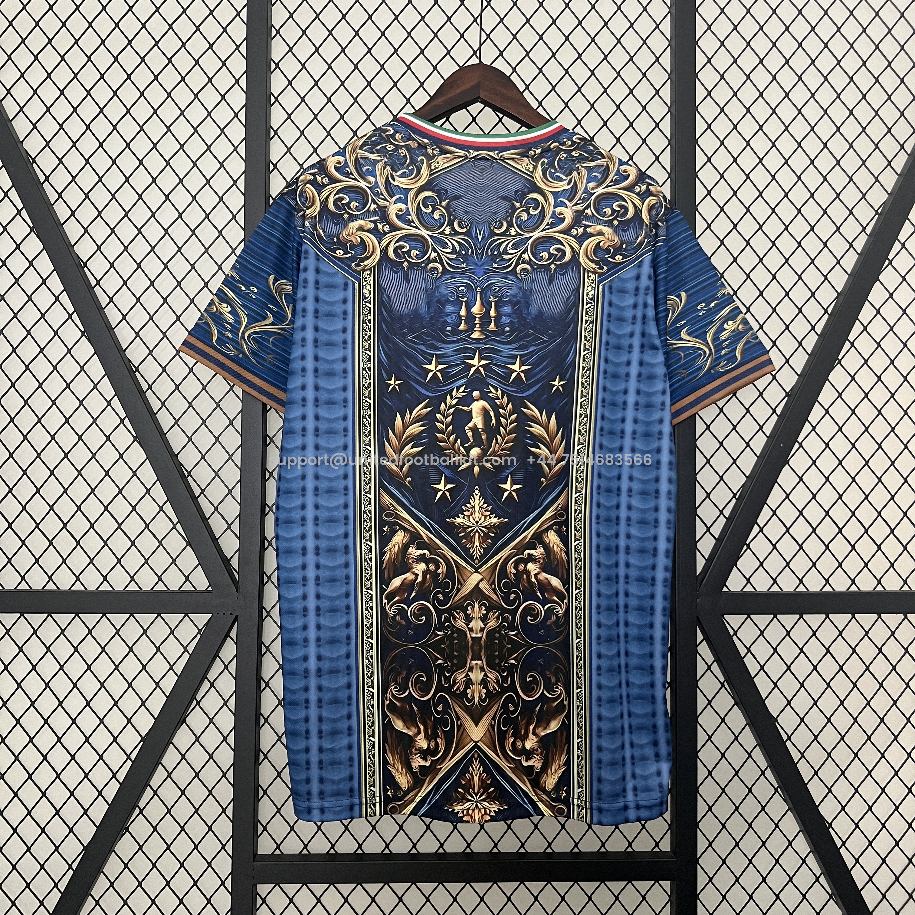 Unitedfootballkit.com | Italy 2024 Blue Mural Special Edition Jersey - Fans Version -Customize Name, Number and Patch | Worldwide Shipping