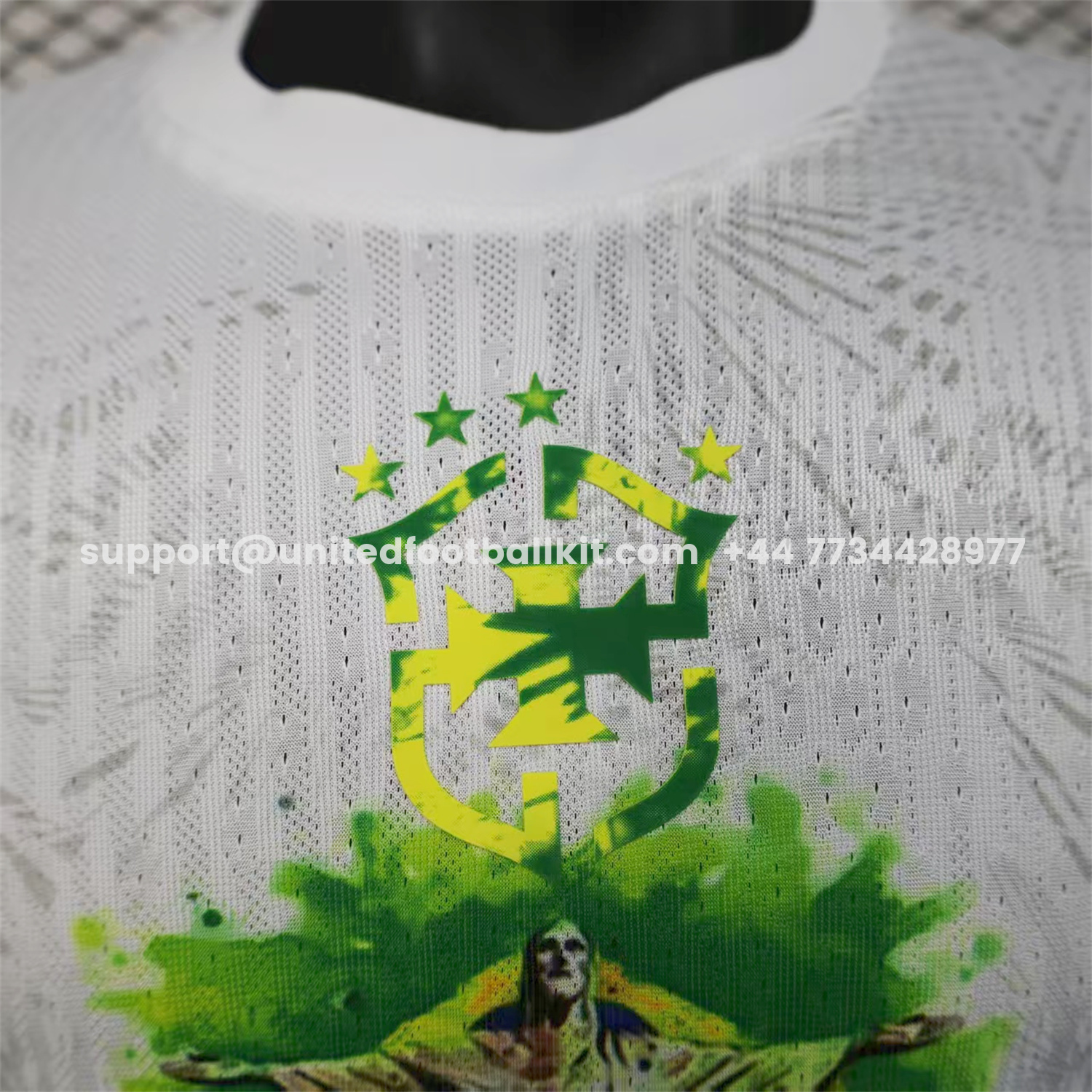 Unitedfootballkit.com | Brazil 25-26 Christ the Redeemer Statue White Jersey - Player Version -Customize Name, Number and Patch | Worldwide Shipping