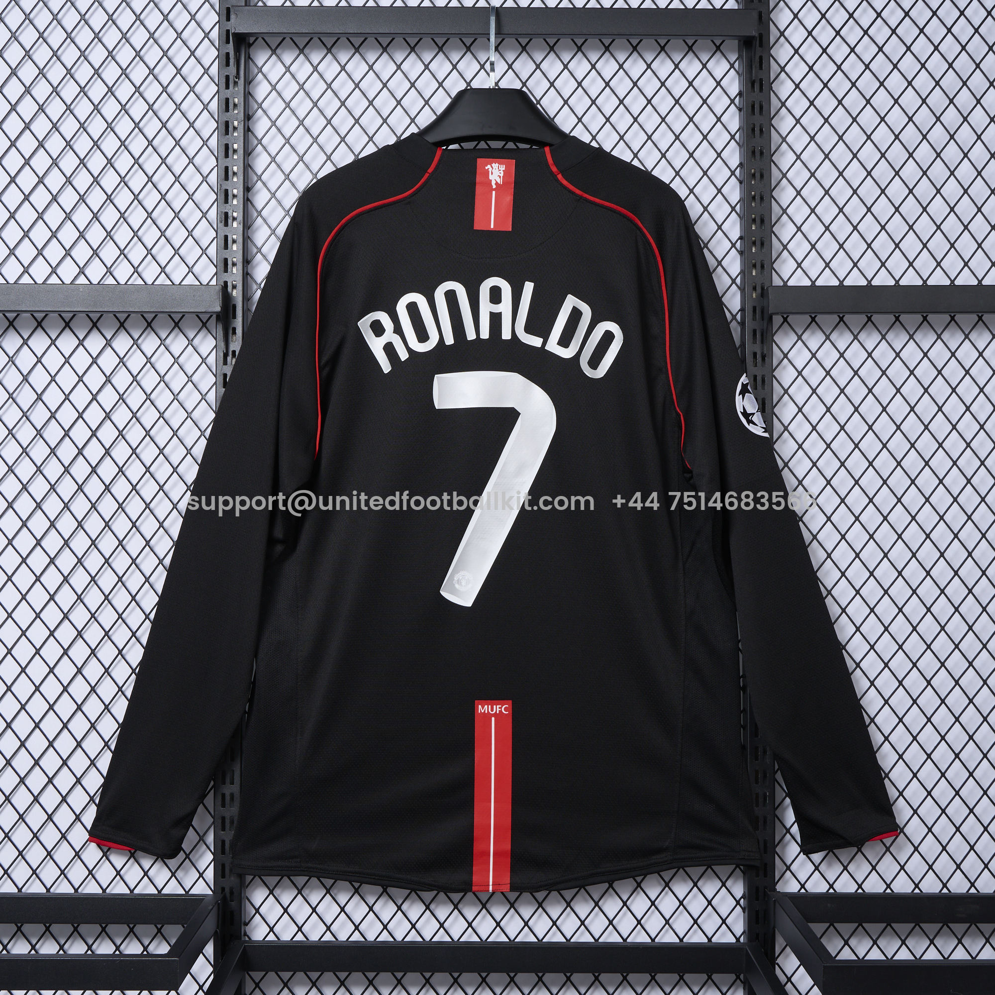 Unitedfootballkit.com | Retro Manchester United 07-08 Away Long Sleeve Jersey -Customize Name, Number and Patch | Worldwide Shipping