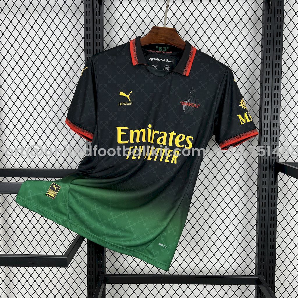 Unitedfootballkit.com | AC Milan 24-25 Black Green “Diavoli” Special Edition Jersey - Fans Version -Customize Name, Number and Patch | Worldwide Shipping